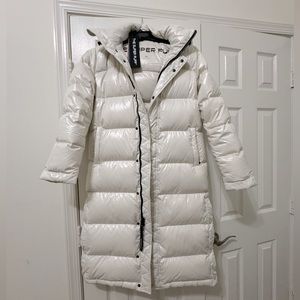 Aritzia Super Puff Long (Regular length) in Birch XS